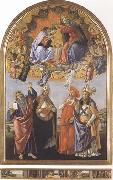 Sandro Botticelli Coronation of the Virgin,with Sts john the Evangelist,Augustine,Jerome and Eligius or San Marco Altarpiece Germany oil painting artist